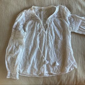 Love shack fancy embroidered white blouse peasant